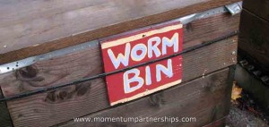 wooden worm bin